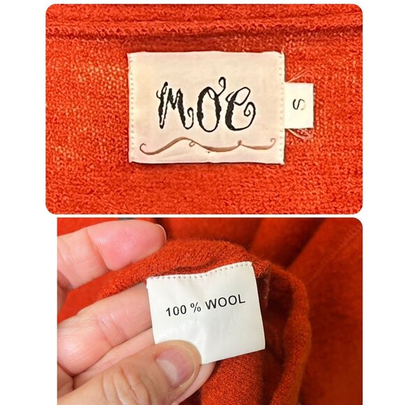 Vintage Moe 100% Wool Button Front Jacket Oversized Burnt Orange Size Small - Picture 6 of 10